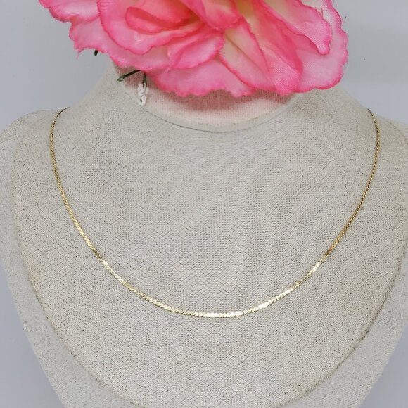 Shiny 14K Yellow Gold Flat Chain 20" 2.9 Grams - Picture 10 of 12